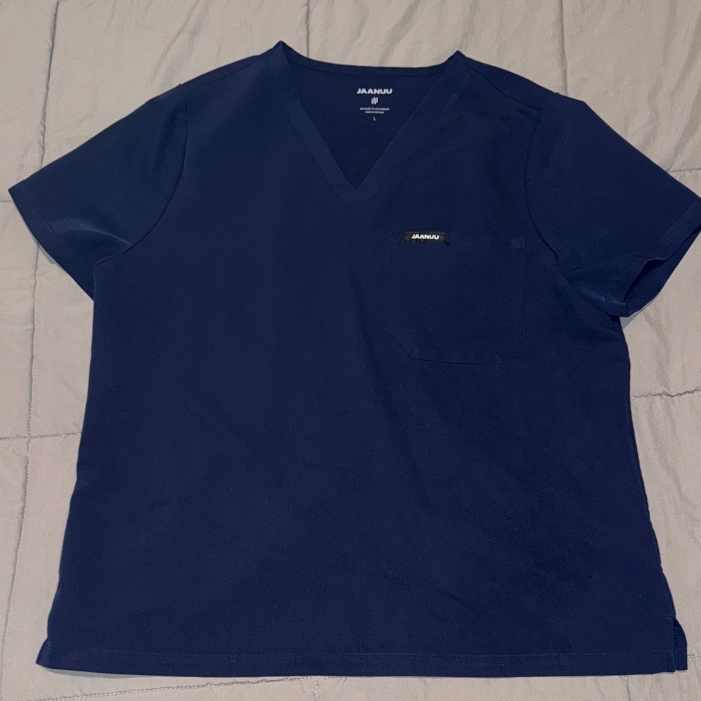 Jaanuu Women’s Navy V-Neck Scrub Top